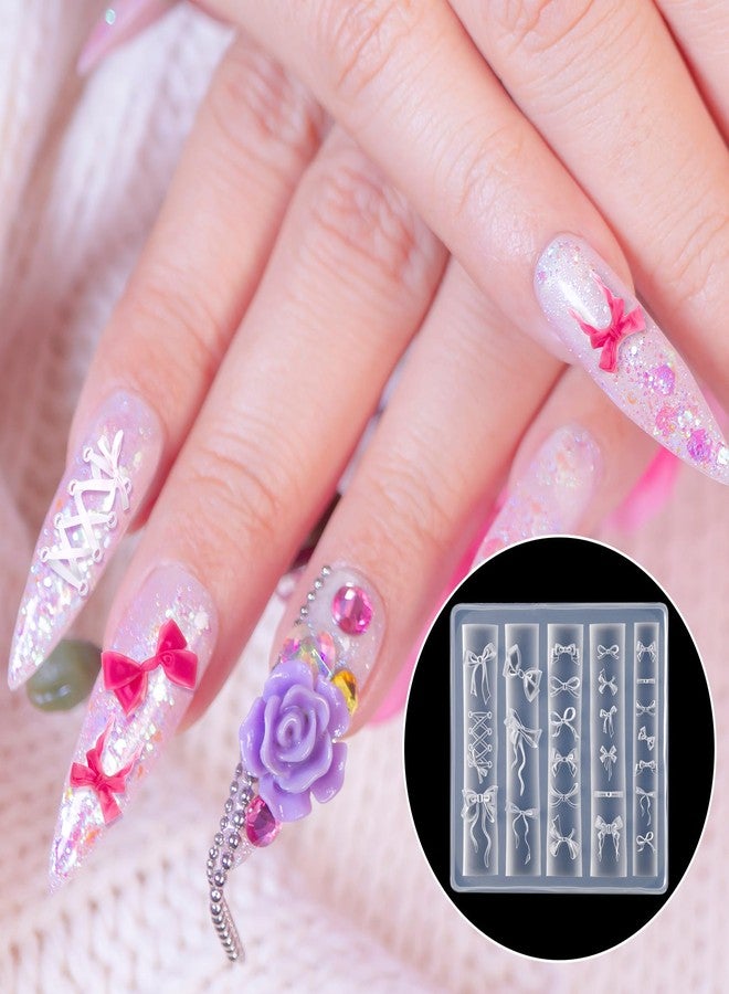 SmallCat Bowknot Silicone Nail Molds, Nail Molds for Nail Art, Bow Nail Charm Molds, Nail Art Molds 3D Silicone for Gel Manicure Decorations Accessories DIY Nail Supplies (1 Pcs) - Image 5